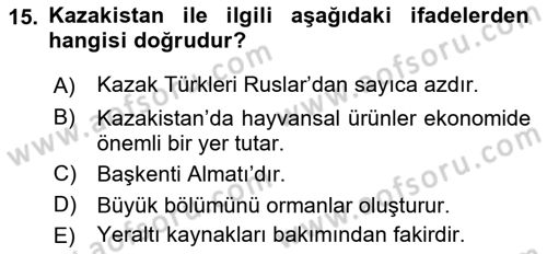 Çağdaş Türk Yazı Dilleri 2 Dersi 2018 - 2019 Yılı Yaz Okulu Sınav Soruları 15. Soru