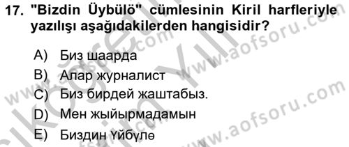 Çağdaş Türk Yazı Dilleri 2 Dersi 2018 - 2019 Yılı Yaz Okulu Sınav Soruları 17. Soru