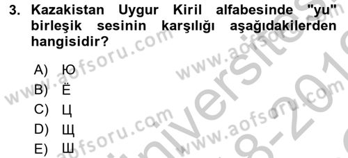 Çağdaş Türk Yazı Dilleri 2 Dersi 2018 - 2019 Yılı Yaz Okulu Sınav Soruları 3. Soru