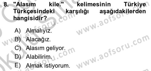 Çağdaş Türk Yazı Dilleri 2 Dersi 2018 - 2019 Yılı Yaz Okulu Sınav Soruları 8. Soru
