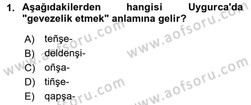 Çağdaş Türk Yazı Dilleri 2 Dersi 2021 - 2022 Yılı (Final) Dönem Sonu Sınav Soruları 1. Soru