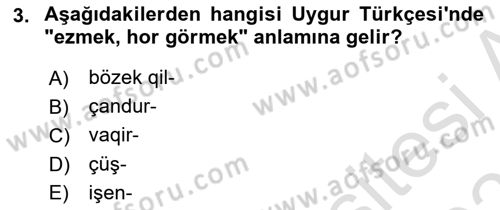 Çağdaş Türk Yazı Dilleri 2 Dersi 2021 - 2022 Yılı (Final) Dönem Sonu Sınav Soruları 3. Soru