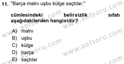 Çağdaş Türk Yazı Dilleri 2 Dersi 2023 - 2024 Yılı (Vize) Ara Sınav Soruları 11. Soru