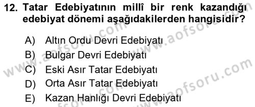 Çağdaş Türk Yazı Dilleri 2 Dersi 2023 - 2024 Yılı (Vize) Ara Sınav Soruları 12. Soru
