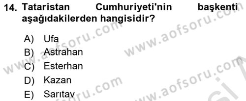 Çağdaş Türk Yazı Dilleri 2 Dersi 2023 - 2024 Yılı (Vize) Ara Sınav Soruları 14. Soru
