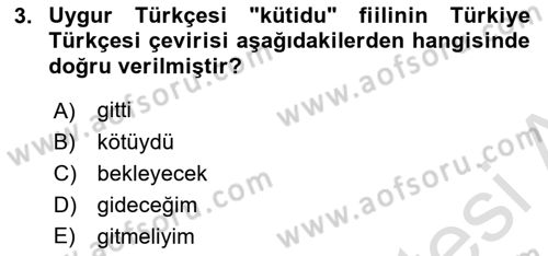 Çağdaş Türk Yazı Dilleri 2 Dersi 2023 - 2024 Yılı (Vize) Ara Sınav Soruları 3. Soru