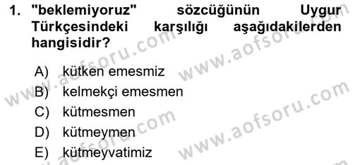 Çağdaş Türk Yazı Dilleri 2 Dersi 2023 - 2024 Yılı (Final) Dönem Sonu Sınav Soruları 1. Soru