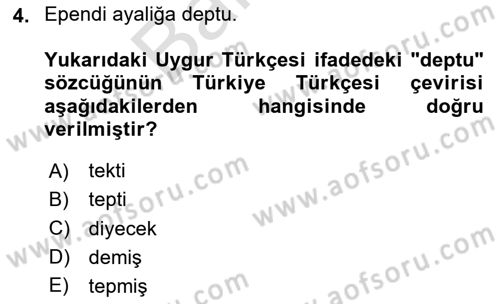 Çağdaş Türk Yazı Dilleri 2 Dersi 2023 - 2024 Yılı (Final) Dönem Sonu Sınav Soruları 4. Soru