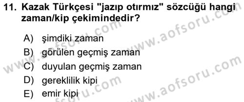 Çağdaş Türk Yazı Dilleri 2 Dersi 2024 - 2025 Yılı (Final) Dönem Sonu Sınav Soruları 11. Soru