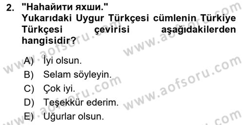 Çağdaş Türk Yazı Dilleri 2 Dersi 2024 - 2025 Yılı (Final) Dönem Sonu Sınav Soruları 2. Soru