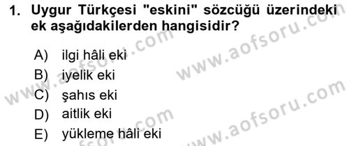 Çağdaş Türk Yazı Dilleri 2 Dersi 2024 - 2025 Yılı Yaz Okulu Sınav Soruları 1. Soru