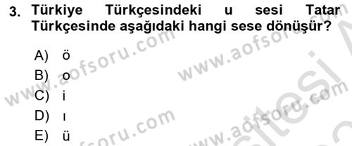 Çağdaş Türk Yazı Dilleri 2 Dersi 2025 - 2026 Yılı (Final) Dönem Sonu Sınav Soruları 3. Soru