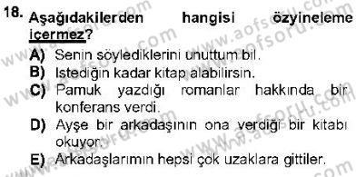 Genel Dilbilim 1 Dersi 2012 - 2013 Yılı (Vize) Ara Sınav Soruları 18. Soru