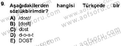 Genel Dilbilim 1 Dersi 2012 - 2013 Yılı (Vize) Ara Sınav Soruları 9. Soru