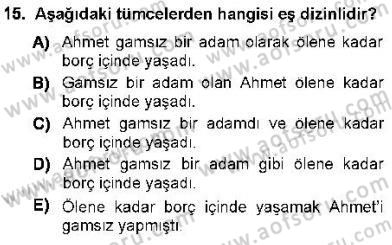 Genel Dilbilim 1 Dersi 2012 - 2013 Yılı (Final) Dönem Sonu Sınav Soruları 15. Soru