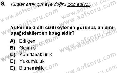 Genel Dilbilim 1 Dersi 2012 - 2013 Yılı (Final) Dönem Sonu Sınav Soruları 8. Soru
