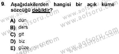 Genel Dilbilim 1 Dersi 2012 - 2013 Yılı (Final) Dönem Sonu Sınav Soruları 9. Soru