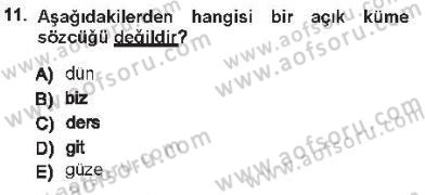 Genel Dilbilim 1 Dersi 2012 - 2013 Yılı Tek Ders Sınav Soruları 11. Soru