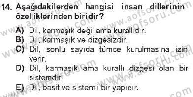 Genel Dilbilim 1 Dersi 2012 - 2013 Yılı Tek Ders Sınav Soruları 14. Soru