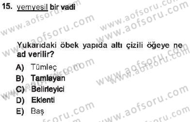 Genel Dilbilim 1 Dersi 2012 - 2013 Yılı Tek Ders Sınav Soruları 15. Soru