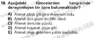 Genel Dilbilim 1 Dersi 2012 - 2013 Yılı Tek Ders Sınav Soruları 16. Soru