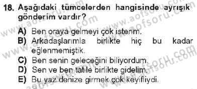 Genel Dilbilim 1 Dersi 2012 - 2013 Yılı Tek Ders Sınav Soruları 18. Soru