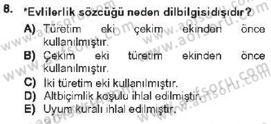 Genel Dilbilim 1 Dersi 2012 - 2013 Yılı Tek Ders Sınav Soruları 8. Soru
