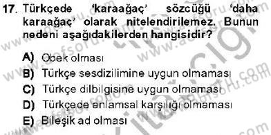 Genel Dilbilim 1 Dersi Ara Sınavı Deneme Sınav Soruları 17. Soru