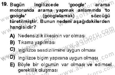 Genel Dilbilim 1 Dersi Ara Sınavı Deneme Sınav Soruları 19. Soru