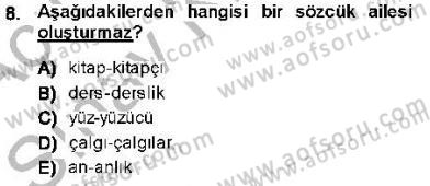 Genel Dilbilim 1 Dersi 2013 - 2014 Yılı (Vize) Ara Sınav Soruları 8. Soru