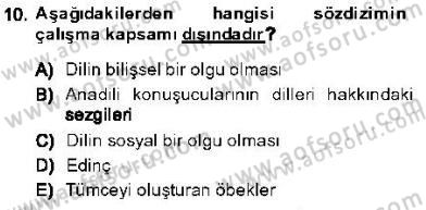 Genel Dilbilim 1 Dersi 2013 - 2014 Yılı (Final) Dönem Sonu Sınav Soruları 10. Soru