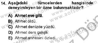 Genel Dilbilim 1 Dersi 2013 - 2014 Yılı (Final) Dönem Sonu Sınav Soruları 14. Soru