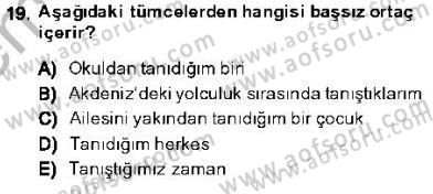 Genel Dilbilim 1 Dersi 2013 - 2014 Yılı (Final) Dönem Sonu Sınav Soruları 19. Soru