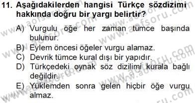 Genel Dilbilim 1 Dersi 2013 - 2014 Yılı Tek Ders Sınav Soruları 11. Soru