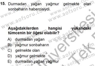 Genel Dilbilim 1 Dersi 2013 - 2014 Yılı Tek Ders Sınav Soruları 15. Soru