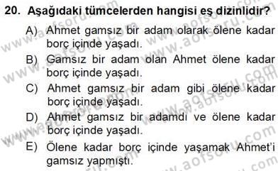Genel Dilbilim 1 Dersi 2013 - 2014 Yılı Tek Ders Sınav Soruları 20. Soru
