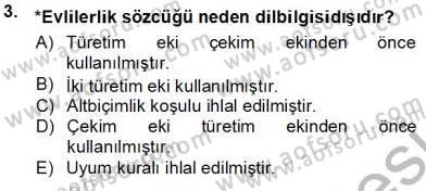 Genel Dilbilim 1 Dersi 2013 - 2014 Yılı Tek Ders Sınav Soruları 3. Soru