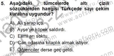 Genel Dilbilim 1 Dersi 2013 - 2014 Yılı Tek Ders Sınav Soruları 5. Soru