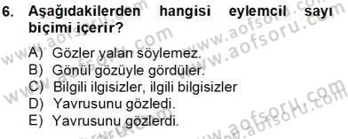 Genel Dilbilim 1 Dersi 2013 - 2014 Yılı Tek Ders Sınav Soruları 6. Soru