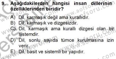 Genel Dilbilim 1 Dersi 2013 - 2014 Yılı Tek Ders Sınav Soruları 9. Soru