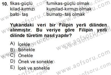 Genel Dilbilim 1 Dersi Ara Sınavı Deneme Sınav Soruları 10. Soru