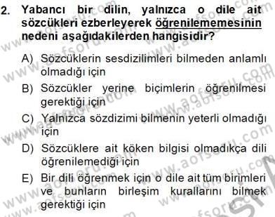 Genel Dilbilim 1 Dersi Ara Sınavı Deneme Sınav Soruları 2. Soru