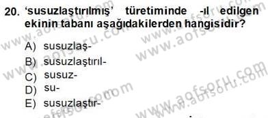 Genel Dilbilim 1 Dersi 2014 - 2015 Yılı (Vize) Ara Sınav Soruları 20. Soru