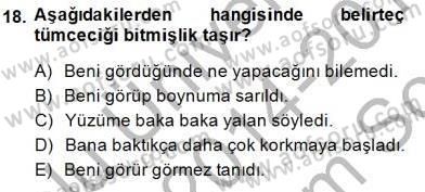 Genel Dilbilim 1 Dersi 2014 - 2015 Yılı (Final) Dönem Sonu Sınav Soruları 18. Soru