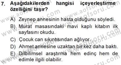 Genel Dilbilim 1 Dersi 2014 - 2015 Yılı (Final) Dönem Sonu Sınav Soruları 7. Soru