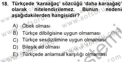 Genel Dilbilim 1 Dersi Ara Sınavı Deneme Sınav Soruları 18. Soru