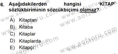 Genel Dilbilim 1 Dersi Ara Sınavı Deneme Sınav Soruları 6. Soru
