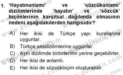 Genel Dilbilim 1 Dersi 2015 - 2016 Yılı (Final) Dönem Sonu Sınav Soruları 1. Soru