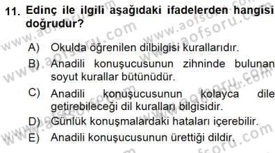 Genel Dilbilim 1 Dersi 2015 - 2016 Yılı (Final) Dönem Sonu Sınav Soruları 11. Soru