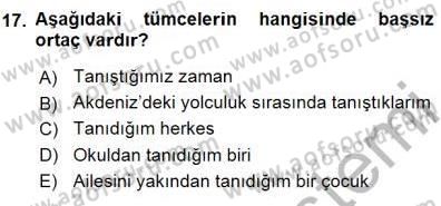 Genel Dilbilim 1 Dersi 2015 - 2016 Yılı (Final) Dönem Sonu Sınav Soruları 17. Soru
